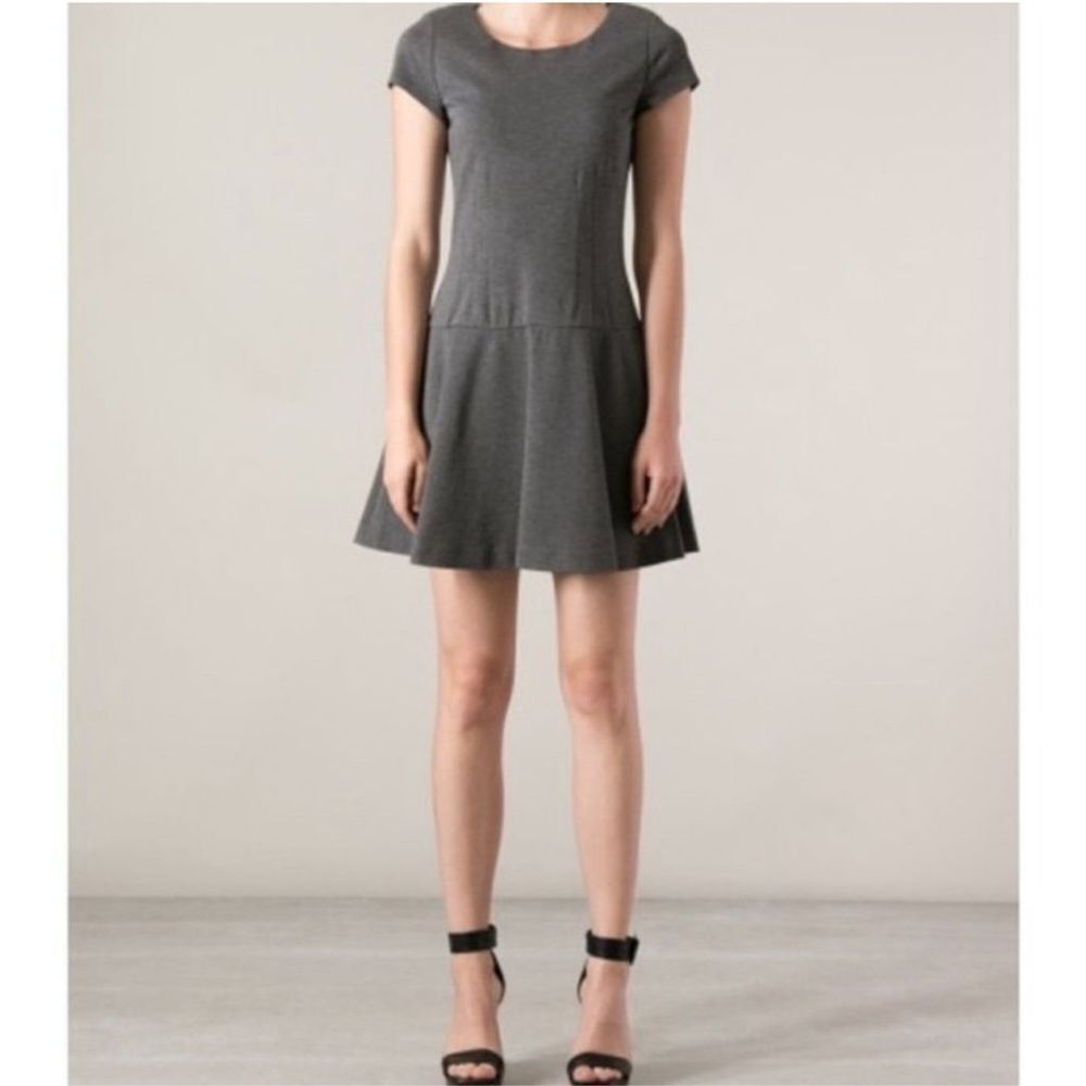 Diane VonFurstenberg Marley gray short sleeve ponte jersey fit & flare dress